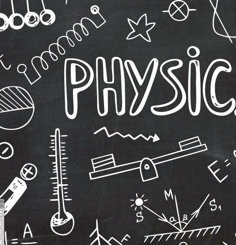 Chalkboard Hand Drawn Physics Clip Art/math Formulas/science Symbols/back to School Doodle/chalk