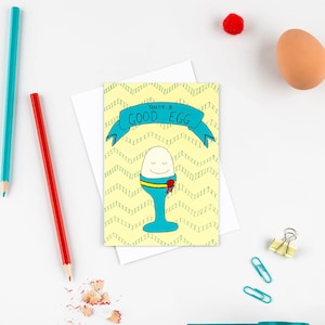 Buena tarjeta de huevo "Eres un buen huevo" tarjeta de felicitación, tarjeta de buena persona, tarjeta de persona favorita, tarjeta de cumpleaños, tarjeta de huevo linda, tarjeta de persona agradable