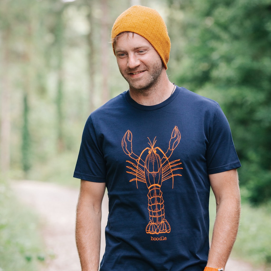 Lobster T-shirt Organic Mens Tee Hand Screen Printed | Etsy