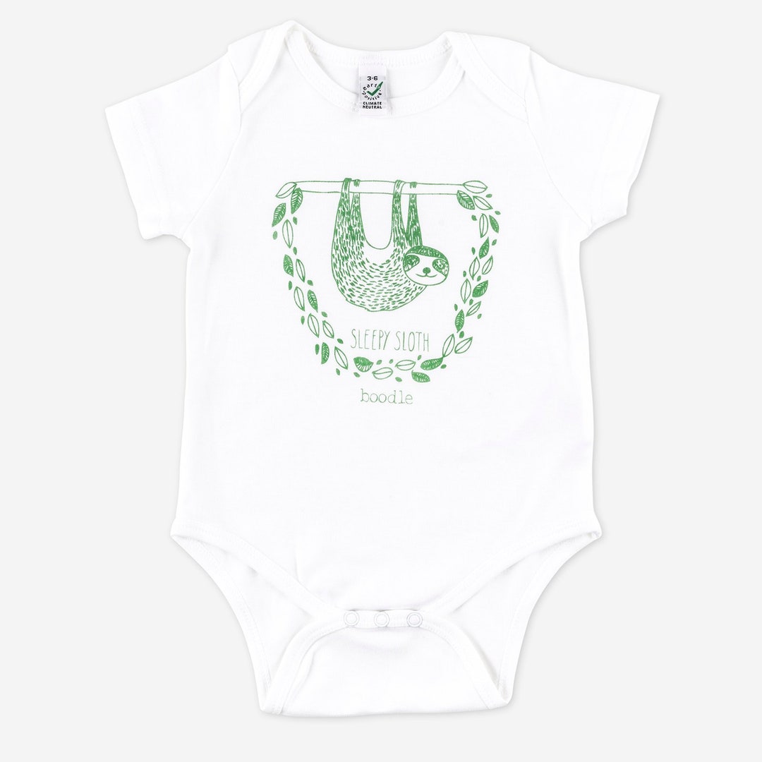 Sloth Baby Grow sleepy Sloth, Sloth Organic Babgrow, Eco-friendly Baby