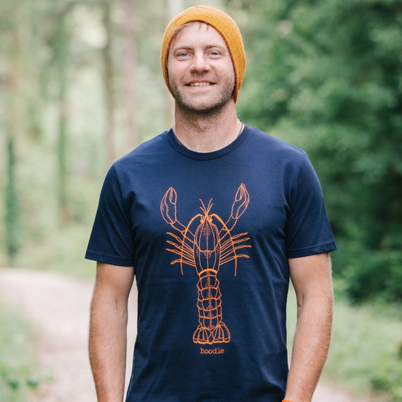 Lobster T-shirt, Animal Lover T-shirt, Mens Graphic Tee, Nautical