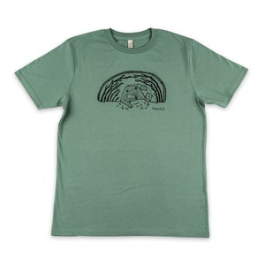 HiBEARnate T-shirt, bear mens t-shirt, animal lover t-shirt, gift for men, 100% organic, eco-friendly mens tee, bear hibernating, bear cave