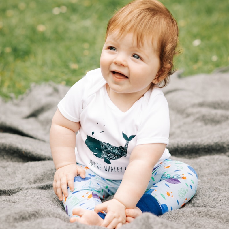 Whale Baby T-shirt you're Whaley Cute White Organic Baby T-shirt, New ...