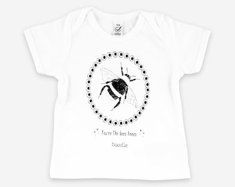 Bee baby T-shirt "You're the bees knees", new baby gift, christening gift, 1 year old gift, bee lover gift, unisex baby gift, organic baby