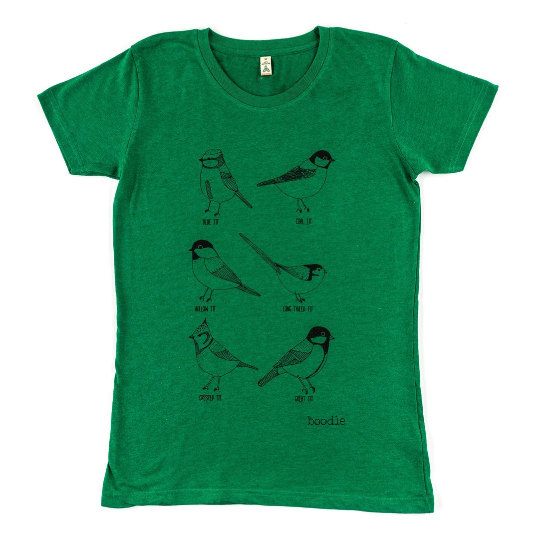 Garden Bird T-shirt, Gift for Women, Gift for Bird Lovers, Tits, Bird ...