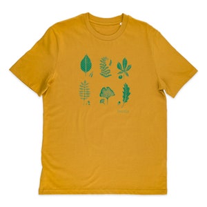 Leafy Tee Mens T-shirt, 100% organic cotton, gifts for men, eco-friendly gift for men, nature lover gift, screen printed, Tree lover tee