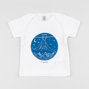 T-shirt per bambini Fruit Bat, t-shirt per bambini organici, nuovo regalo per bambini, regalo di battesimo, regalo di 1 anno, regalo per gli amanti degli animali, regalo per bambini ecologico