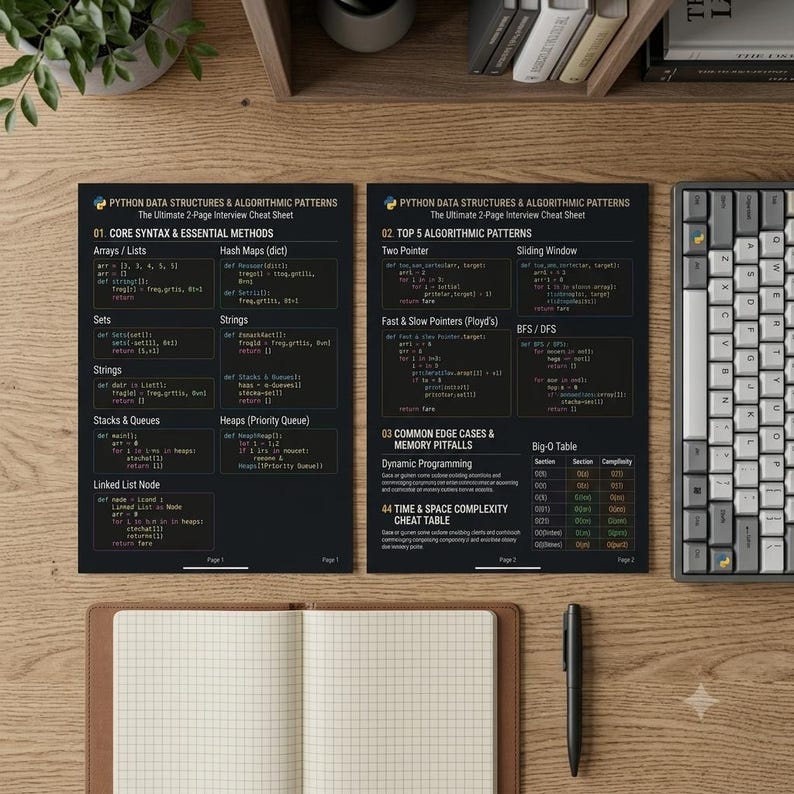 Python-Spickzettel für Programmier-Interviews | LeetCode-Lernleitfaden für Datenstrukturen und Algorithmen | PDF-Referenz für Informatikstudenten Bild 2
