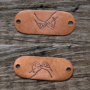 25，pinky swear/ pinky promise，holding hands stamps，Metal Design Stamp，looks great both ways！