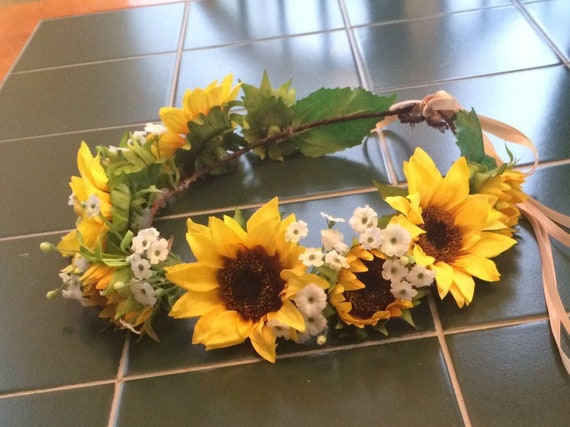 Your Color Ribbon Adjustable Sunflower Wedding Party Festival Etsy