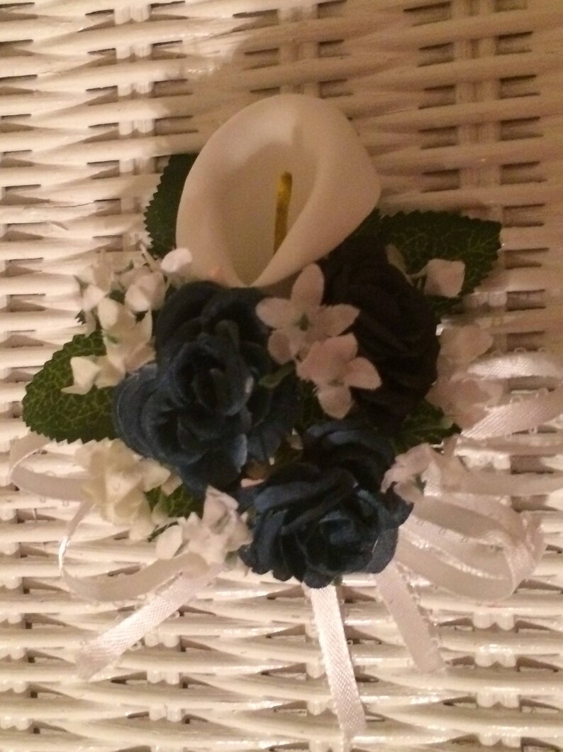your color roses ribbon calla lily prom dance wedding mothers day wrist corsage red white coral salmon dark blue navy royal blue yellow red