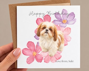 Biglietto d'auguri personalizzato / Biglietto d'auguri personalizzato per il compleanno del cane di famiglia / Auguri di compleanno dal loro animale domestico preferito / Biglietto ricordo per animali domestici