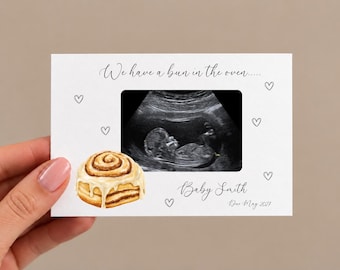 Biglietto di annuncio di gravidanza personalizzato / Biglietto personalizzato con foto dell'ecografia del bambino / Annuncio di gravidanza neutro rispetto al genere
