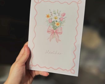 Blocco note personalizzato - Blocco note con stampa personalizzata - Motivo floreale rosa - Formato A5 - Pagine a righe o senza testo