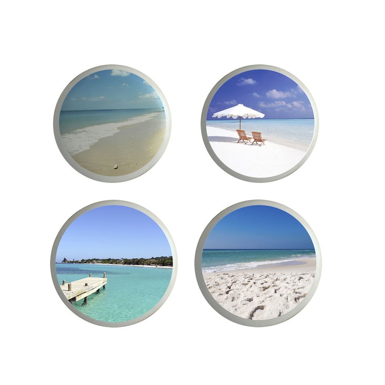 Beach Life Ocean Sea Life Ceramic Knobs Drawer Pulls Set Of 4 Etsy