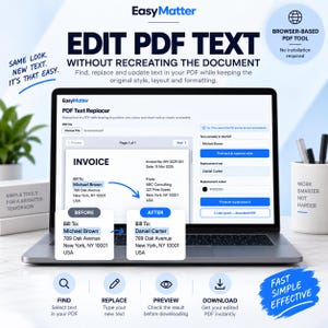 PDF Text Replacer Tool | Edit Text in 5 Seconds (Digital Download)