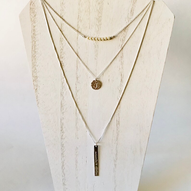 Layering necklaces three necklace combo in sterling silver