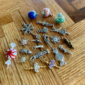 Nutcracker ballet Christmas charms - mouse, soldier, snowflake, pointe shoe, ballerina, candy cane, nutcracker, princess, globes, peppermint