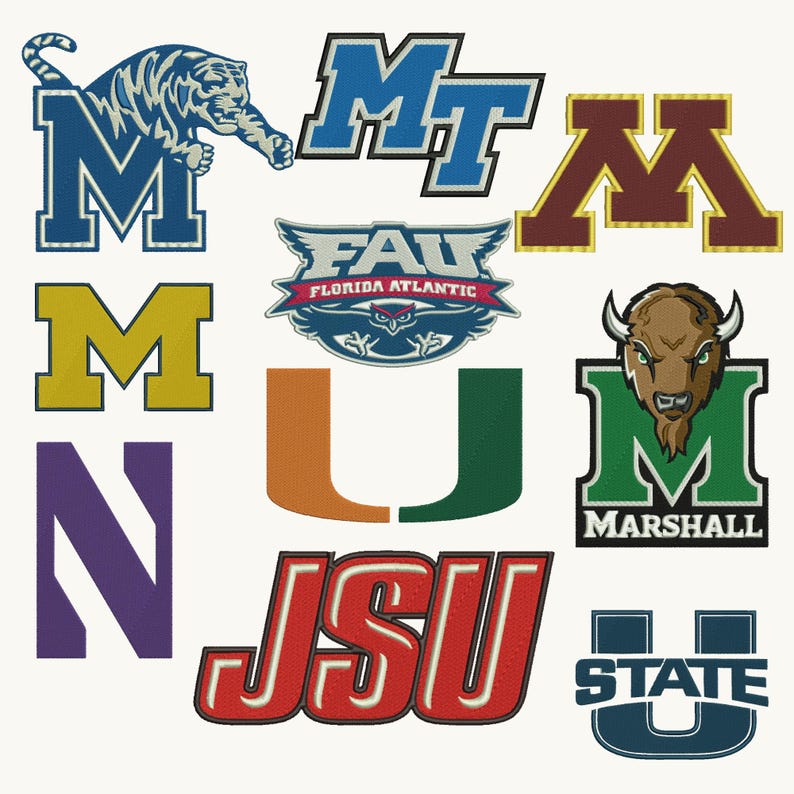 165 University Logos Embroidery Bundle College Logos Embroidery Custom ...