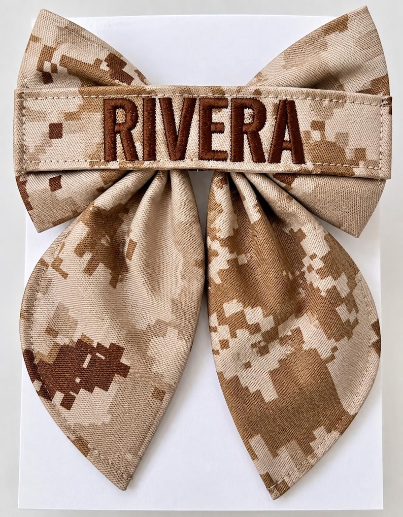 Custom Military Hair Bow – Personalized Name Tape Sailor Style – Navy ...