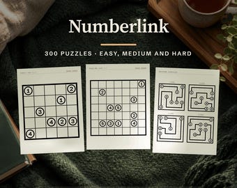 Kindle Scribe Numberlink Puzzle Book, 300 Grids with Solutions, E-ink PDF