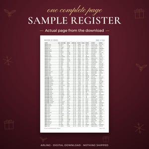 Sample register. Actual page from the download.