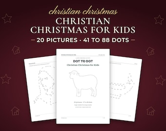 Advent Dot to Dot, Christian Christmas for Kids, 20 Christian Christmas Connect the Dots for Kids and Adults, Printable PDF