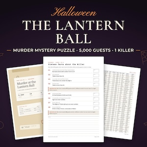 Halloween Murder Mystery Elimination Puzzle, Find the Killer Among 5,000 Suspects, Solo or Team Whodunit for Adults, PDF and E-ink
