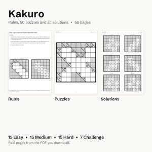 200 Printable Logic Puzzles: Hashi, Kakuro, Nonogram, Slitherlink PDF Bundle with Solutions