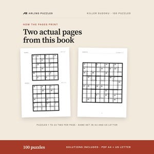 Two real pages from this product, with the page layout described accurately