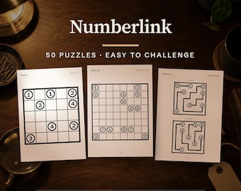 Numberlink Large Print Puzzle Book, 50 Logic Puzzles for Adults (PDF A4 & US Letter)