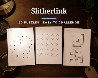 Slitherlink Large Print Puzzle Book, 50 Logic Puzzles for Adults (PDF A4 & US Letter)