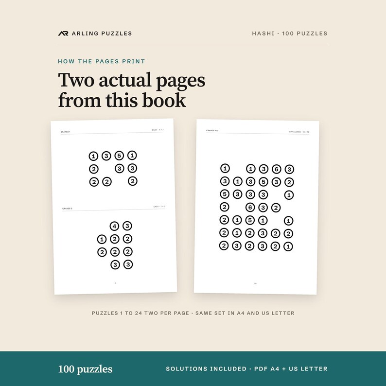 Two real pages from this product, with the page layout described accurately