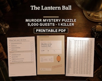 Halloween Murder Mystery Elimination Puzzle: Find the Killer Among 5,000 Party Guests, Printable PDF and E-ink
