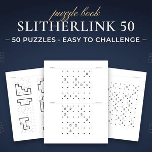 Slitherlink Puzzle Book, 50 Printable Logic Puzzles (PDF A4 & US Letter)