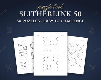 Slitherlink Puzzle Book, 50 Printable Logic Puzzles (PDF A4 & US Letter)