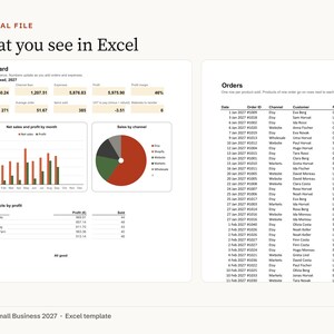 Small Business Bookkeeping Spreadsheet, Order and Inventory Tracker, Pricing Calculator with Etsy Fees, EU UK VAT, Excel Template 2027