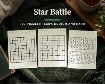 Kindle Scribe Star Battle Puzzle Book, 300 Grids with Solutions, E-ink PDF