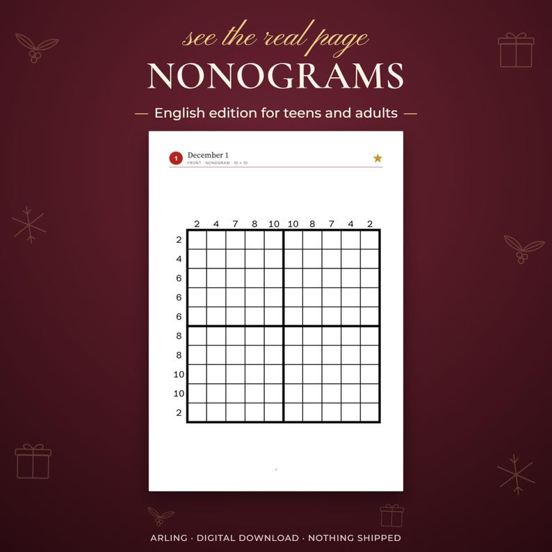 Nonograms. English edition for teens and adults.