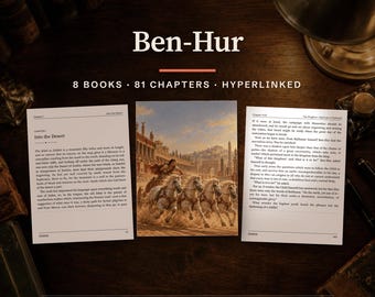 Kindle Scribe Ben-Hur, Complete Classic Novel in 81 Chapters with a Note Field on Every Page, E-ink PDF