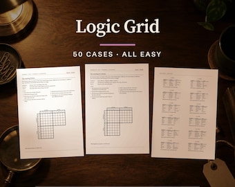 50 Easy Logic Grid Puzzles PDF, A4/Letter, Solutions