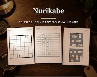 Nurikabe Large Print Puzzle Book, 50 Logic Puzzles for Adults (PDF A4 & US Letter)