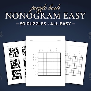 Nonogram facili per principianti, 50 griglie logiche 8x8 stampabili con soluzioni (PDF A4 e formato US Letter)