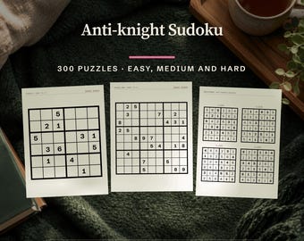 Kindle Scribe Anti-knight Sudoku Puzzle Book, 300 Grids with Solutions, E-ink PDF