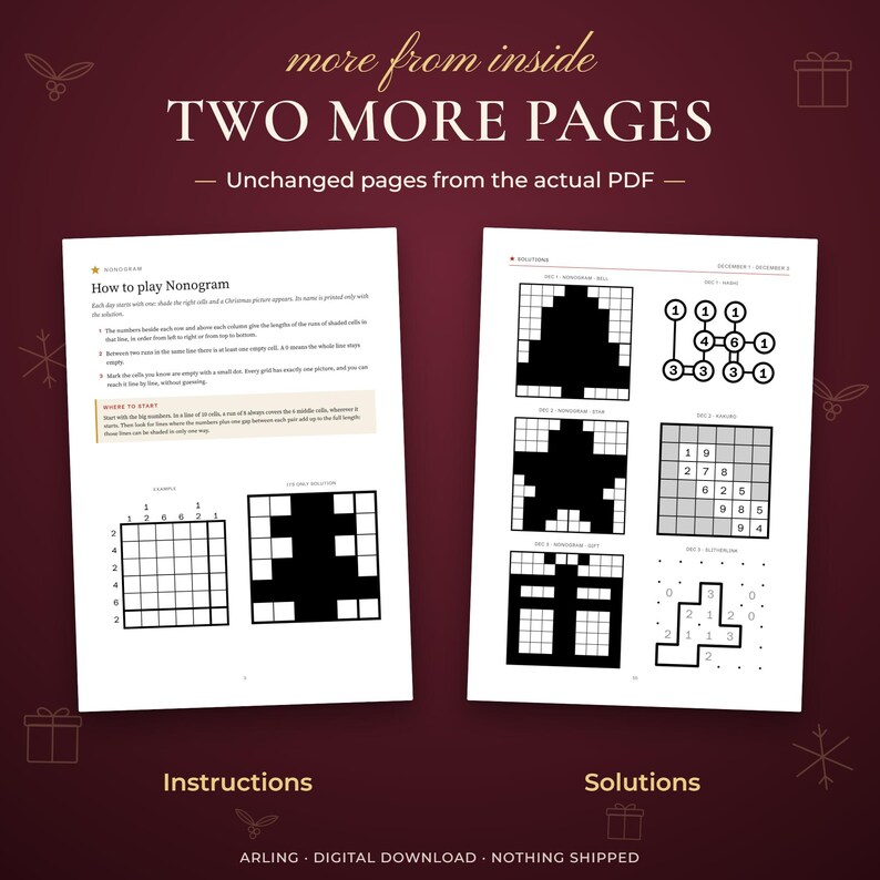 Two more pages. Unchanged pages from the actual PDF. Instructions. Solutions.