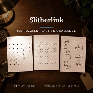 Slitherlink Pusselbok: 100 pussel med blandad svårighetsgrad och lösningar, utskrivbar PDF