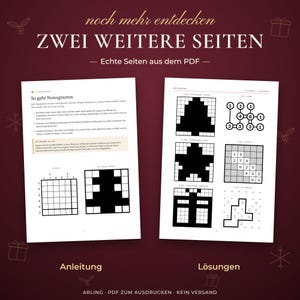 Zwei weitere Seiten. Echte Seiten aus dem PDF. Anleitung. Lösungen.