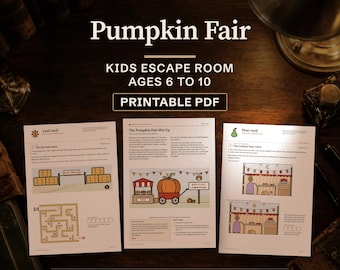 Escape Room di Halloween per bambini dai 6 ai 10 anni: Il mix-up della fiera delle zucche, PDF stampabile