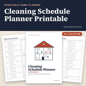 Printbare schoonmaakplanner, wekelijkse, maandelijkse en seizoensgebonden checklists voor huishoudelijke schoonmaak (PDF, A4 en US Letter).