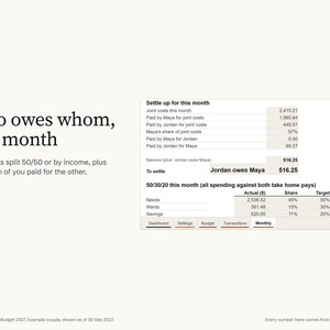 Couples Budget Spreadsheet for Excel 2027, Shared Expenses Tracker, Who Paid and Who Owes, Joint and Personal Budget, 50/30/20